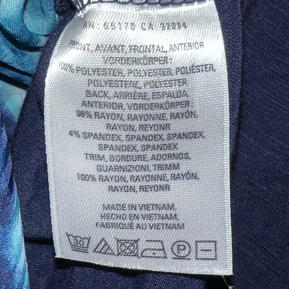 Anthropologie Postmark Egress Top XS Sleeveless Hi Low Blue Abstract Window - Picture 8 of 8